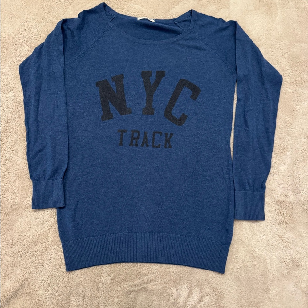 Teaspoon Blue NYC Track Sweater size medium